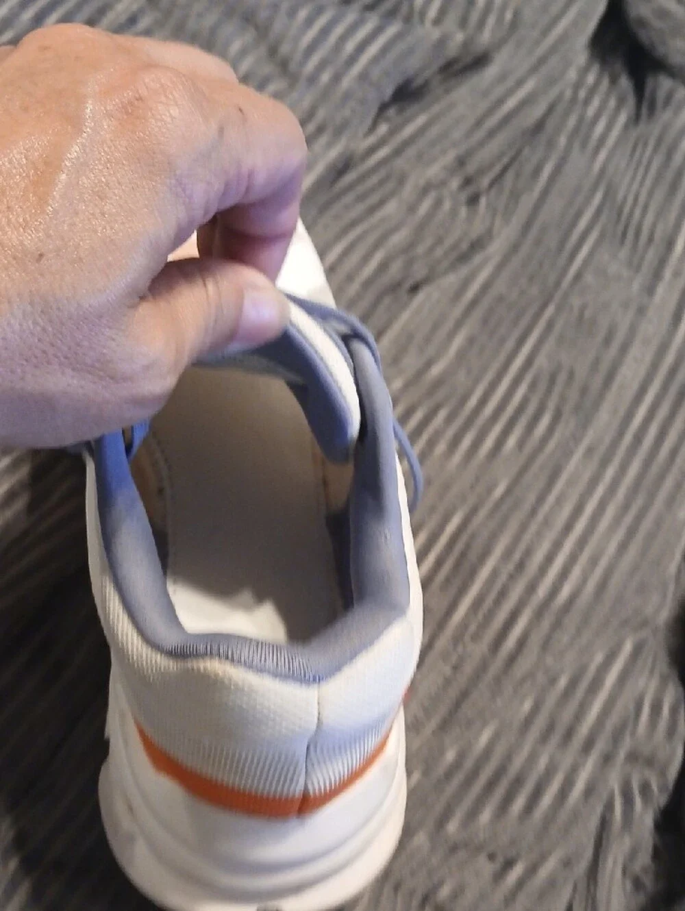 On Running Women's White Athletic Sneakers with Lavender and Peach Accents